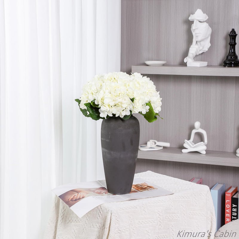 Kimura's Cabin 6Pcs Fake White Hydrangea Flowers Artificial Silk Hydrangeas with Stems Faux Hydrangea Bouquets for Home Wedding Party Table Core Decoration (White, Pack of 6) - Image 3